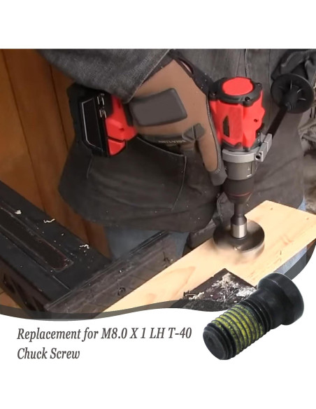 Tornillo de Mandril Follde 05-88-0019 M8.0 x 1 LH T-40 para Milwaukee M18