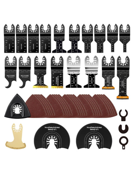 Paquete de 50 Hojas Multitool Titanio Universal - Compatibles con Dewalt, Bosch, Milwaukee