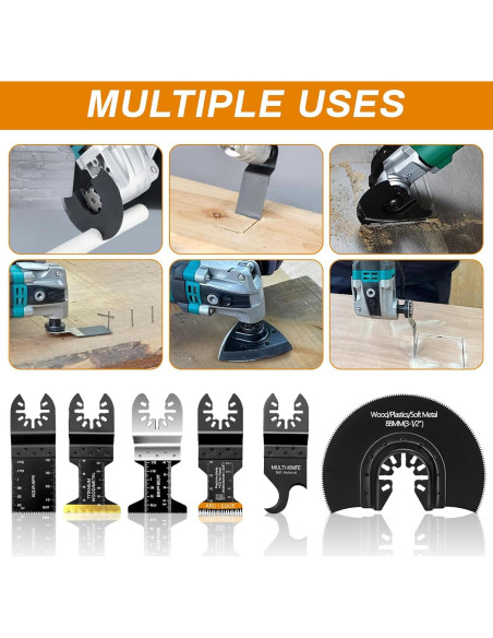 Paquete de 50 Hojas Multitool Titanio Universal - Compatibles con Dewalt, Bosch, Milwaukee