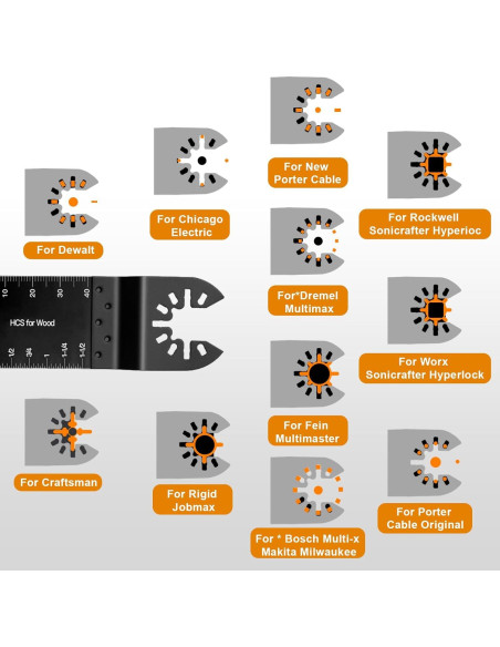 Paquete de 50 Hojas Multitool Titanio Universal - Compatibles con Dewalt, Bosch, Milwaukee