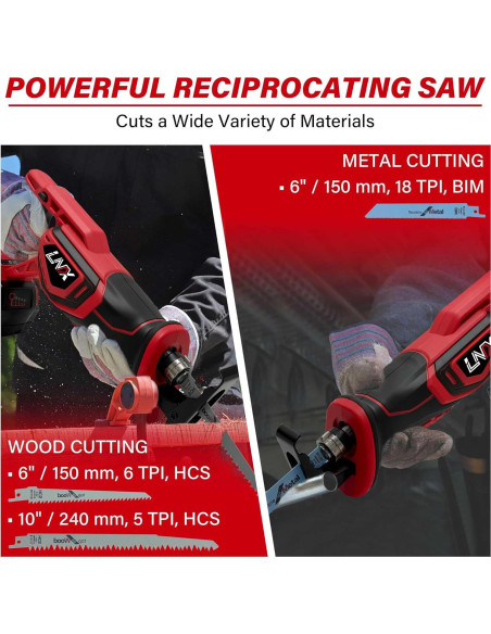 Sierra Recíproca Inalámbrica L1NXIXI 18V Sin Escobillas 2800 SPM