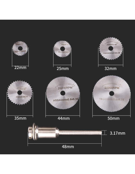 Juego de Sierras Circulares HSS QISF 16 Piezas para Dremel