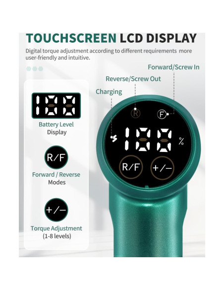 Destornillador Eléctrico WorkBless 3.7V con Pantalla LCD