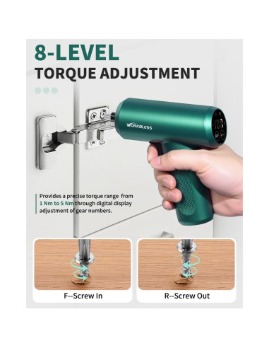 Destornillador Eléctrico WorkBless 3.7V con Pantalla LCD