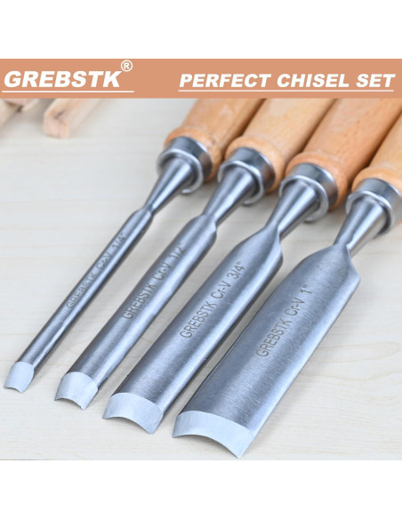 Juego de Cinceles Semicirculares GREBSTK 9.5" (24.13cm) Biselados Juego de Cinceles Semicirculares GREBSTK 9.5" (24.13cm) Biselados