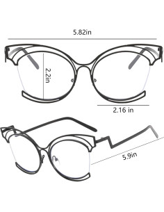 Montura de Gafas de Mujer Ojo de Gato AOOLIA Anti-Luz Azul 2