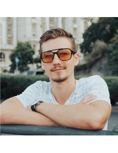 Gafas de Bloqueo de Luz Azul FEISEDY Ámbar para Hombre y Mujer 2