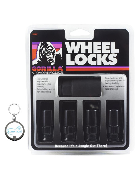 Bloqueos de Rueda Gorilla Lumintrail 14mm x 1.50 Cromo Negro