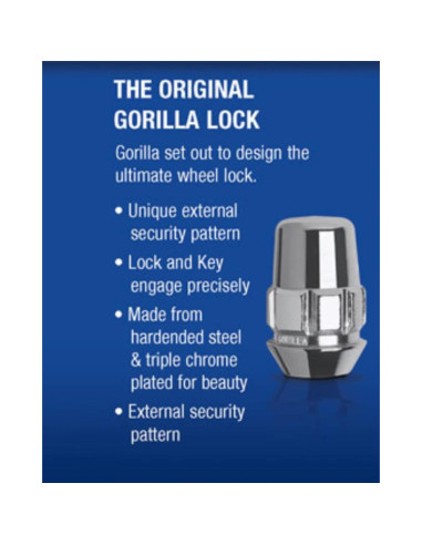 Bloqueos de Rueda Gorilla Lumintrail 14mm x 1.50 Cromo Negro