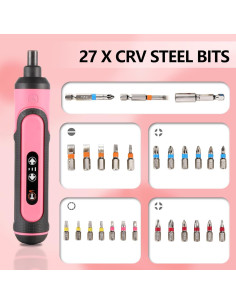 Destornillador Eléctrico Recargable SOCOHO AID 4V Rosa 2