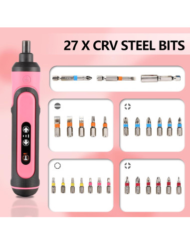 Destornillador Eléctrico Recargable SOCOHO AID 4V Rosa