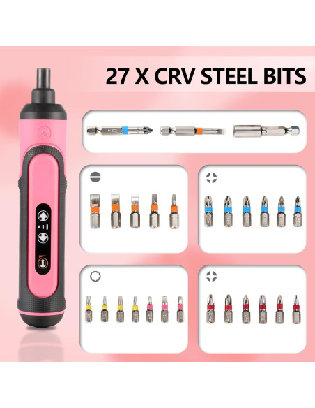 Destornillador Eléctrico Recargable SOCOHO AID 4V Rosa