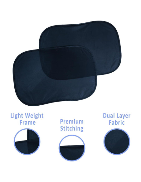 Sombrillas para Ventanas de Auto Diseño Consciente 2 Pzas 53x36cm Sombrillas para Ventanas de Auto Diseño Consciente 2 Pzas 53x36cm