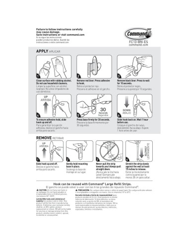 Ganchos Metálicos Grandes Command Bronce Aceitado 2 Unidades