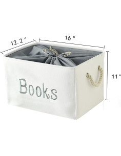 Cesta de Almacenamiento de Libros INough Grande 41x31x28cm 2