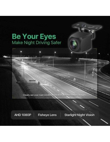 Cámara de Respaldo AHD 1080P GreenYi con Soporte Ajustable
