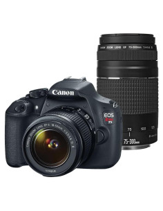 Cámara DSLR Canon EOS Rebel T5 + Lentes 18-55mm y 75-300mm