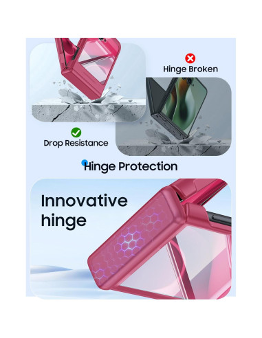 Carcasa Motorola Razr 2025/2024 con Protector de Pantalla - Rojo Rosa