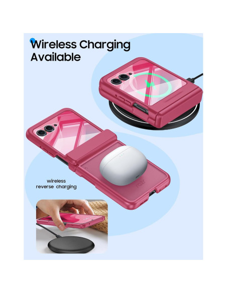 Carcasa Motorola Razr 2025/2024 con Protector de Pantalla - Rojo Rosa