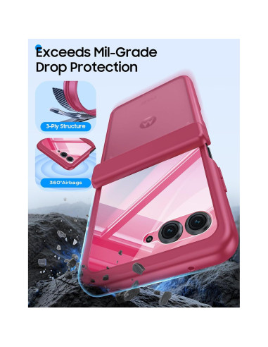 Carcasa Motorola Razr 2025/2024 con Protector de Pantalla - Rojo Rosa