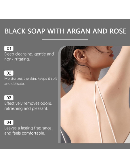 Jabón Negro Marroquí HuaQing 207 ml Hidratante y Exfoliante