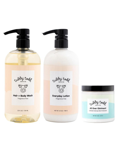Tubby Todd Paquete Regular Cuidado Piel Bebés 3 Pasos Sin Fragancia