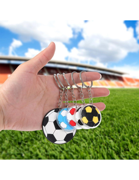 Paquete de 25 llaveros de fútbol de goma suave CIATBYYJ