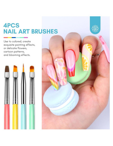 Juego de Pinceles para Arte de Uñas SAVILAND 6 Piezas