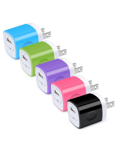 Cargador de Pared USB Hootek 5 Pack 1A 5V Carga Rápida