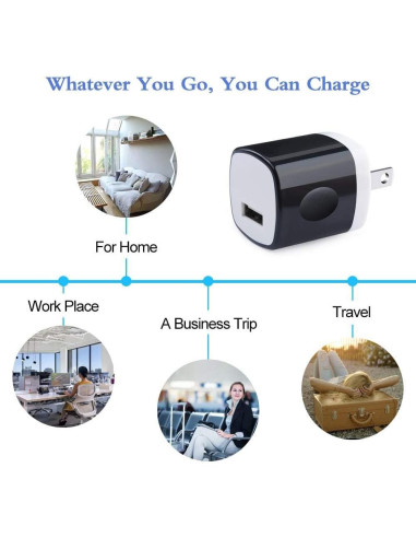 Cargador de Pared USB Hootek 5 Pack 1A 5V Carga Rápida