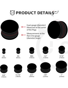 Kit de Tapones de Silicona 20 Piezas JOYTOYOU 0G-25mm 2