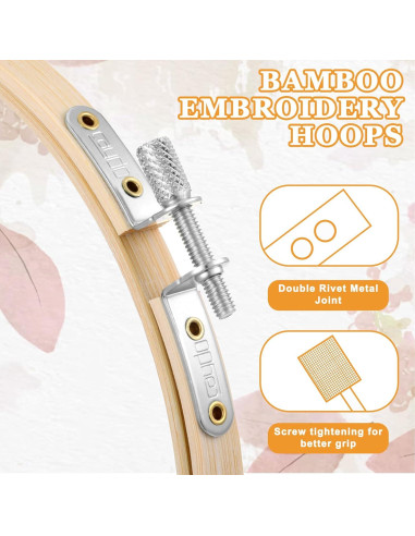Juego de 2 Aros de Bordado de Madera SHENLIU 10 y 15 cm