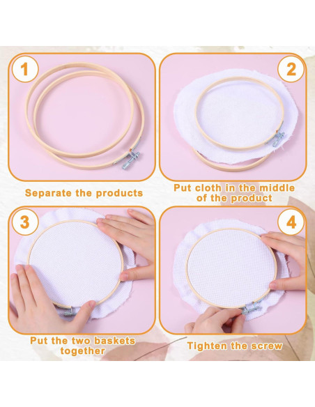 Juego de 2 Aros de Bordado de Madera SHENLIU 10 y 15 cm