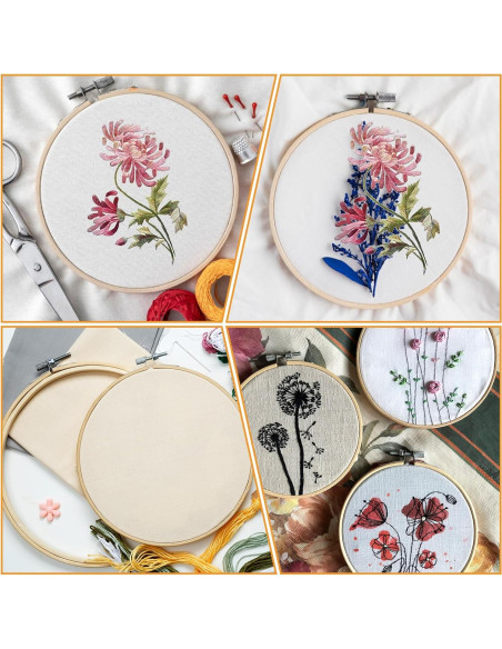 Juego de 2 Aros de Bordado de Madera SHENLIU 10 y 15 cm