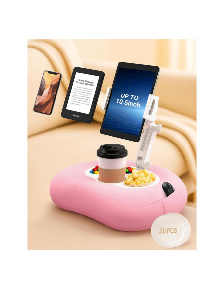Soporte de Almohada Ajustable Bongogoo para Tabletas y Teléfonos Rosa