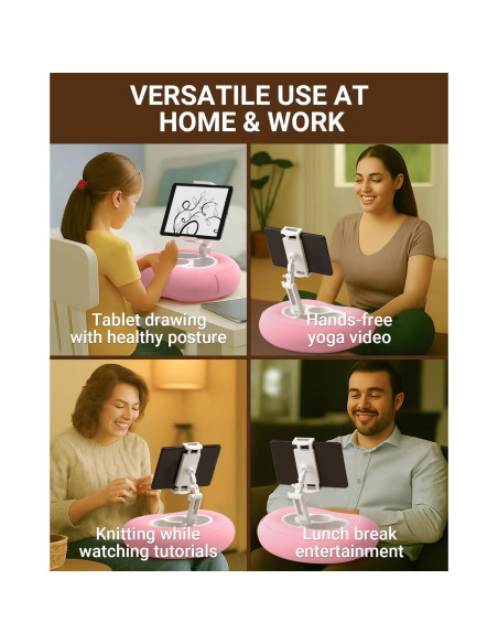 Soporte de Almohada Ajustable Bongogoo para Tabletas y Teléfonos Rosa