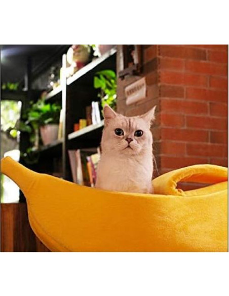 Cama para Gato Grande Petgrow en Forma de Plátano Amarillo
