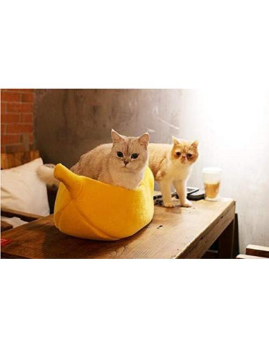 Cama para Gato Grande Petgrow en Forma de Plátano Amarillo