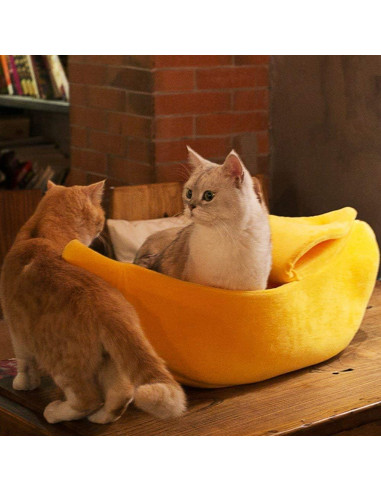 Cama para Gato Grande Petgrow en Forma de Plátano Amarillo