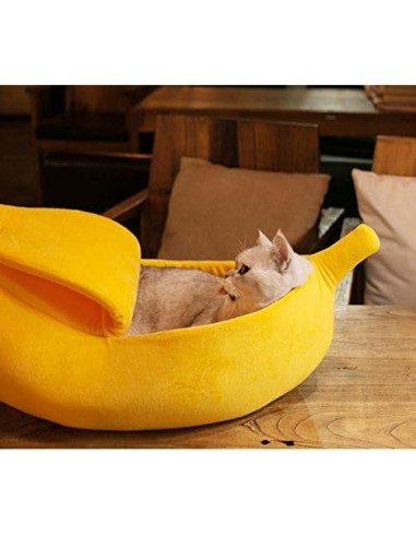 Cama para Gato Grande Petgrow en Forma de Plátano Amarillo
