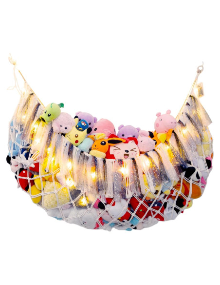 Hamaca de Almacenamiento de Juguetes de Peluche Amdermi - Crema