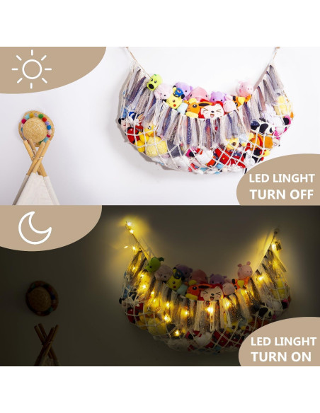 Hamaca de Almacenamiento de Juguetes de Peluche Amdermi - Crema