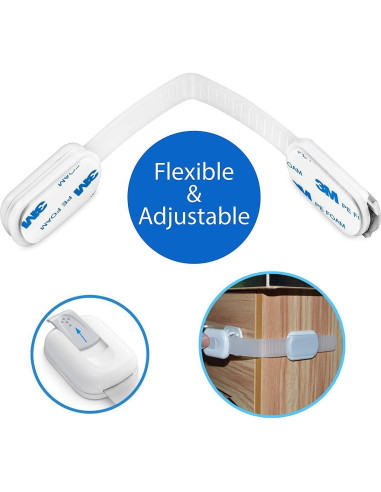 Cierres de Seguridad para Armarios OKEFAN - 12 Pestillos Adhesivos