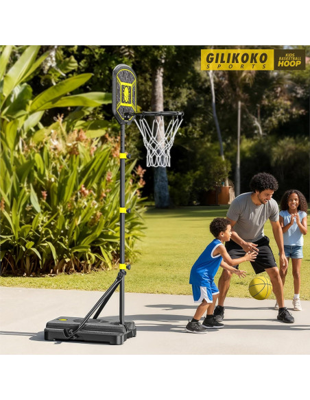 Aro de Baloncesto GILIKOKO Ajustable 1.1m-1.9m para Niños