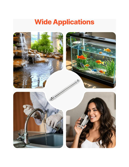 Purificador de Agua UV VEVOR 55W 12 GPM Acero Inoxidable