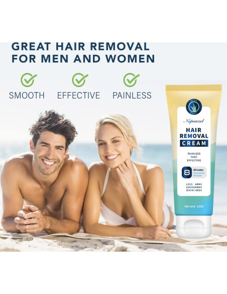 Crema Depilatoria Indolora 120g - Vello Cuerpo y Áreas Íntimas