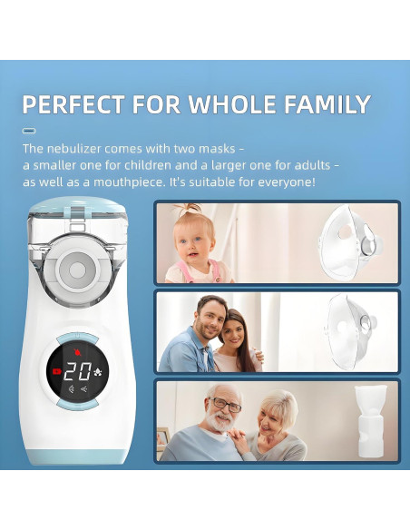 Nebulizador de Malla Mayluck Portátil con Auto-Limpieza y LED