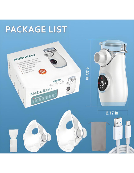 Nebulizador de Malla Mayluck Portátil con Auto-Limpieza y LED