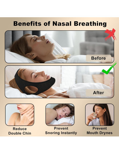 Correa para la Barbilla Antisnoring Aikaplus 53cm Ajustable