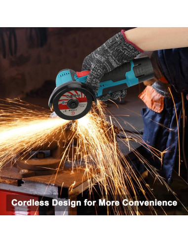 Amoladora Angular Inalámbrica Loyliawa 12V 19500rpm Azul